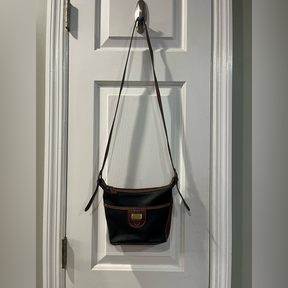 Vintage Mini Carryland Black and Brown Crossbody Bag